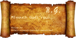 Mlesuch Györgyi névjegykártya